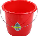 Plastic Water Bucket with metal handle