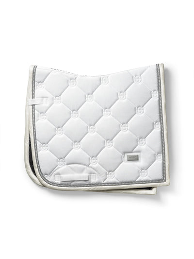 Equestrian Stockholm Dressage Crystal Timeless White Glimmer Saddle Pads