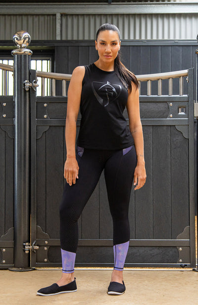 BARE Equestrian Performance Riding Tights - Mauve Shimmer