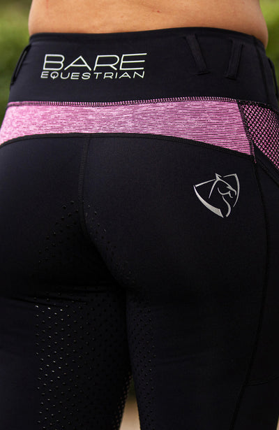 BARE Equestrian Performance Riding Tights - Neon Pink