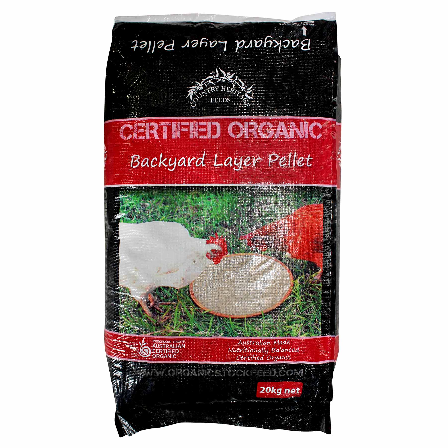 Country Heritage Feeds Organic Backyard Layer Pellets 20kg