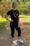 BARE Equestrian Black & Rose Gold Logo T-Shirt