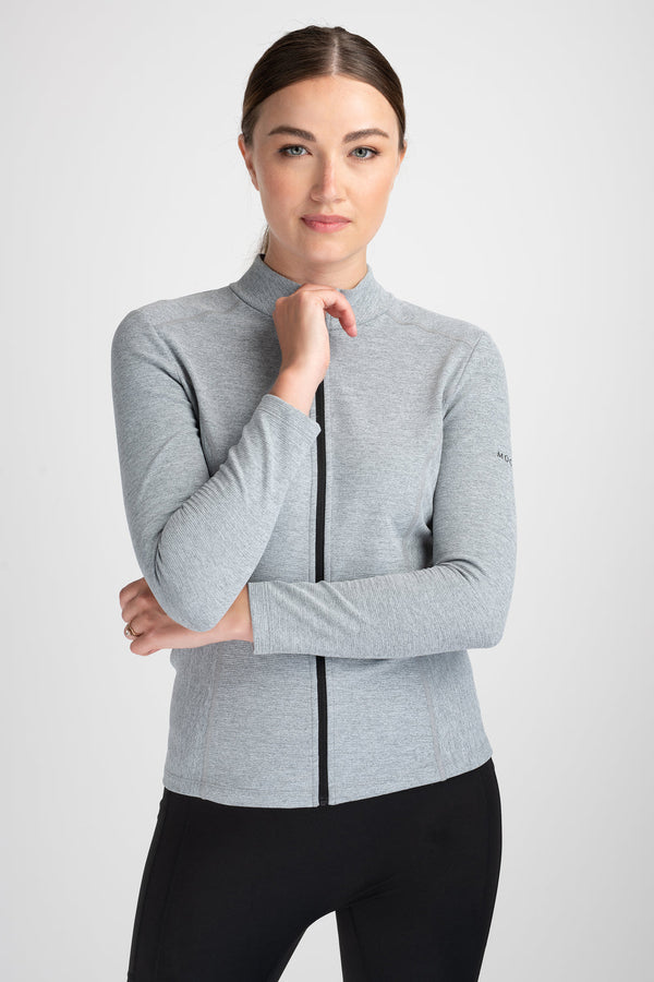 Mocha Ra Mochara Melange Grey Rib Jacket