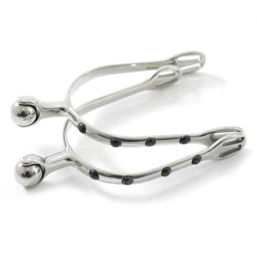 Premier Equine Roller Ball Spurs with Black Stones
