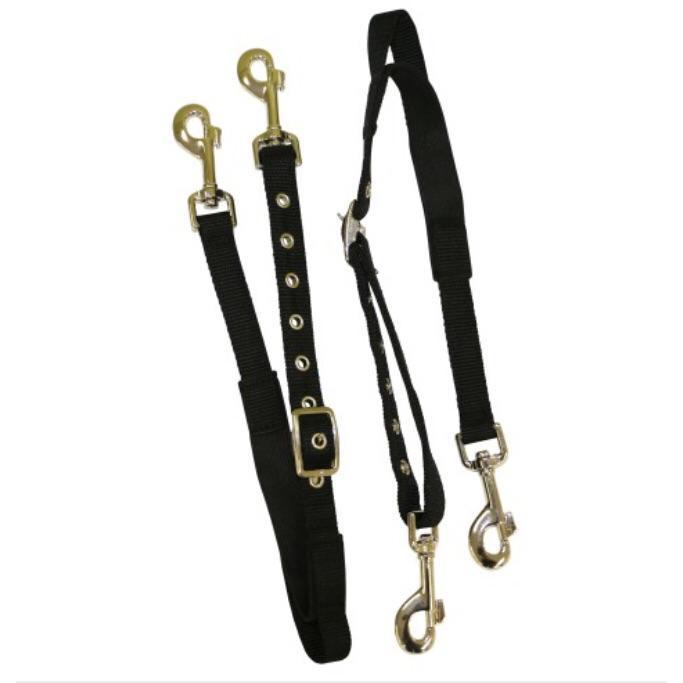 Black Nylon Side Reins with Elastic-Side reins-Southern Sport Horses