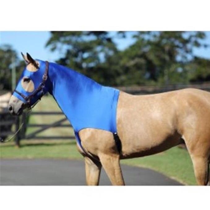 Horsemaster Lycra Full Hood with Zip - Blue-Lycra hood-Southern Sport Horses